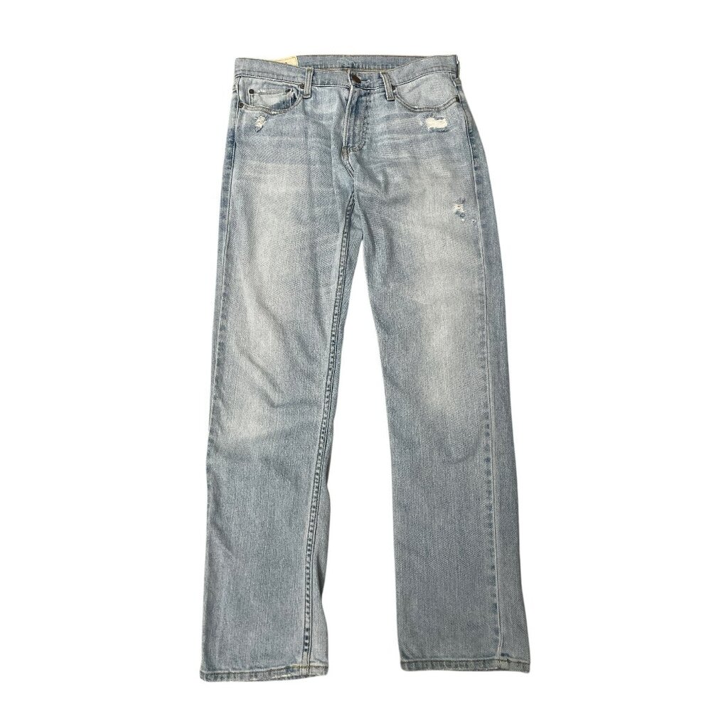 Hollister Men’s Slim Straight Light Distressed Denim Jeans Size 30x32 Actual 31L